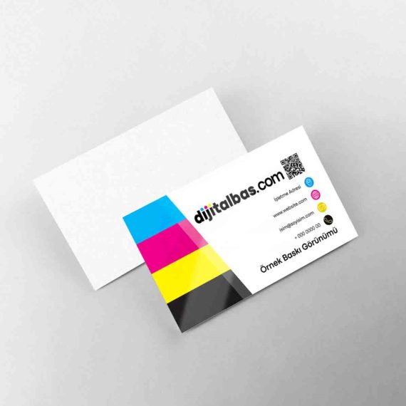 250 GR Amerika Bristol Parlak Selefon Kartvizit Baskı