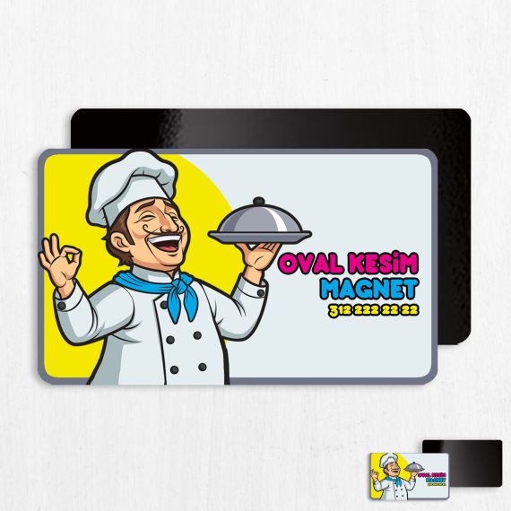 Magnet Parlak Selefon Baskı – Özel Oval Kenarlı 60 Mikron Magnet Mıknatıs Etiket